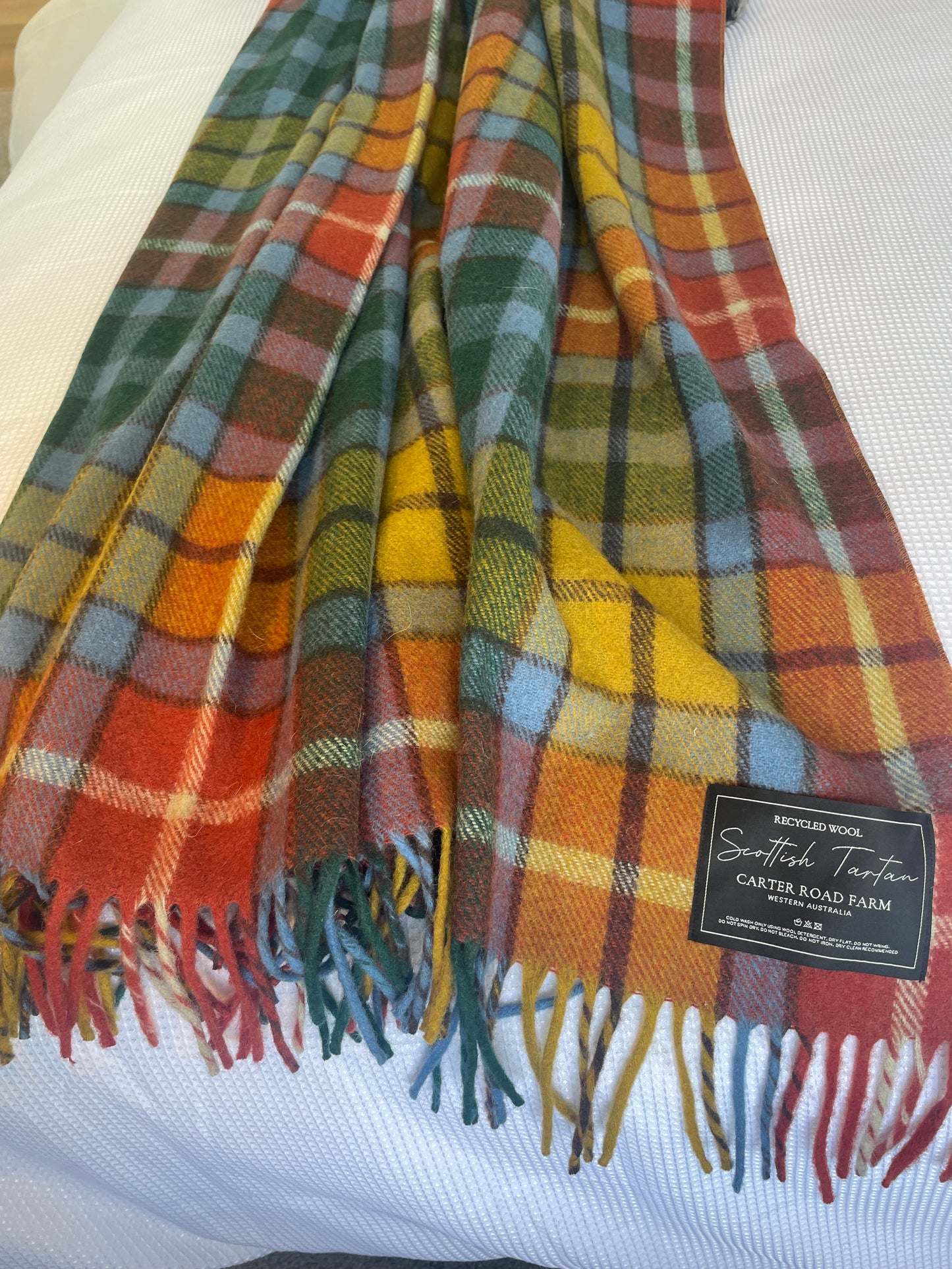 Scottish Tartan Blanket - Buchanan Antique - Recycled Wool