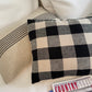 Linen Blend Lumbar Cushion Cover - Charcoal Seven Stripe