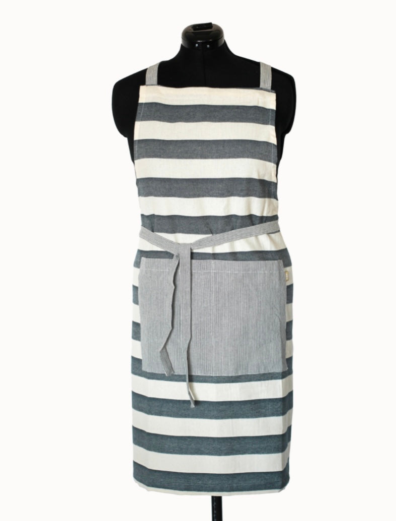 Bold Stripe Apron - Dark Slate