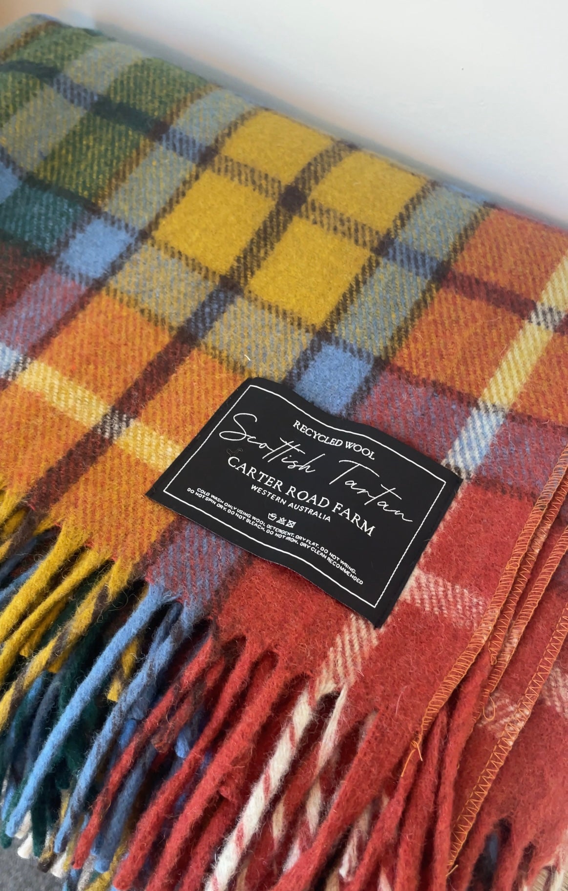 Scottish Tartan Blanket - Buchanan Antique - Recycled Wool