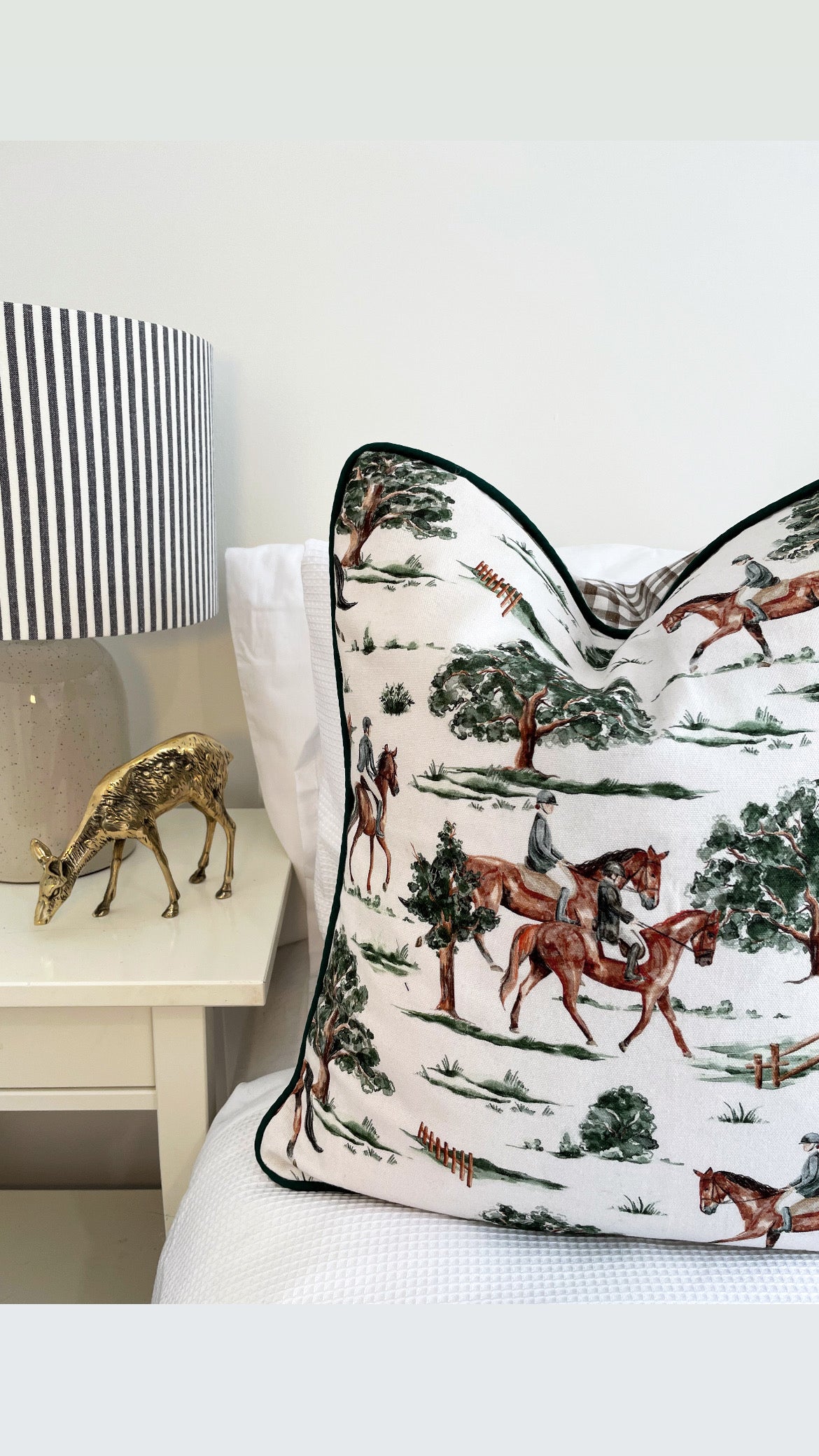 Equestrian Cushion Cover - Horse Print