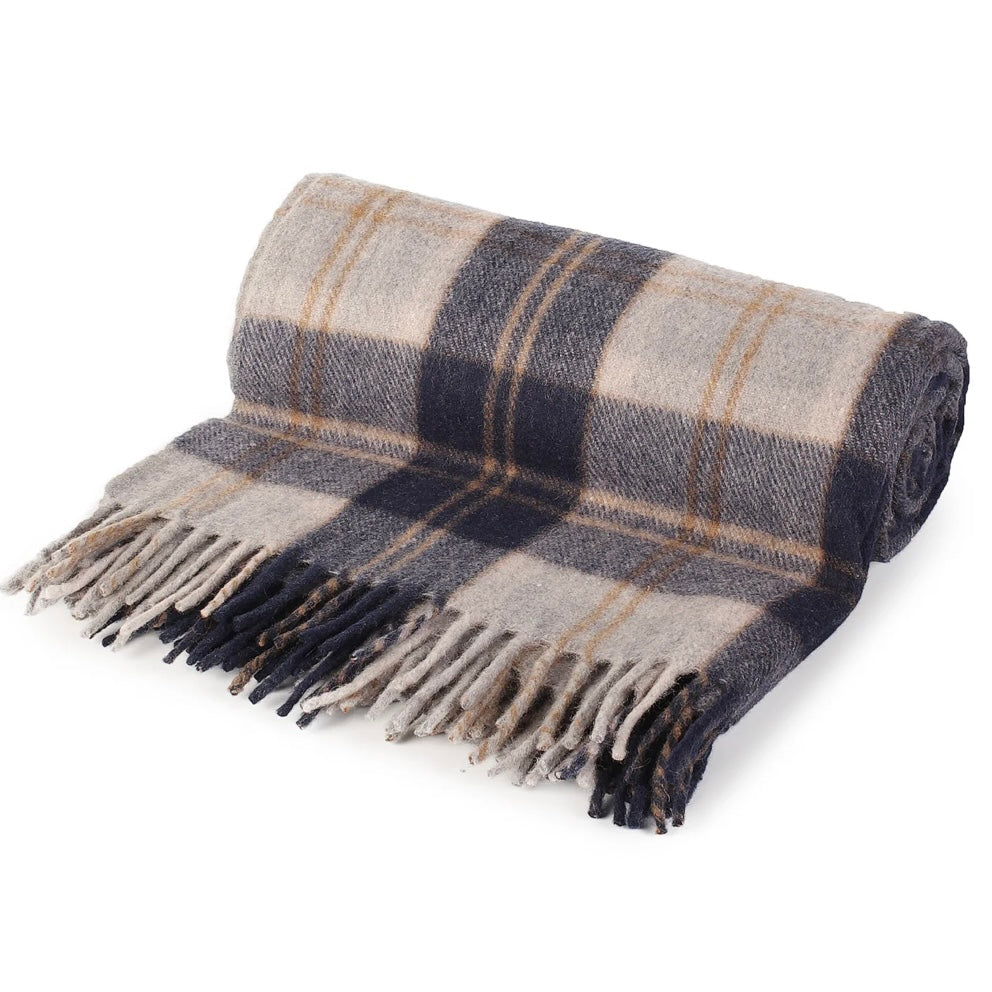 Scottish Tartan Blanket - Bannockbane Silver - Recycled Wool