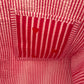 Striped Tote Bag with Red Hearts - Hot Pink