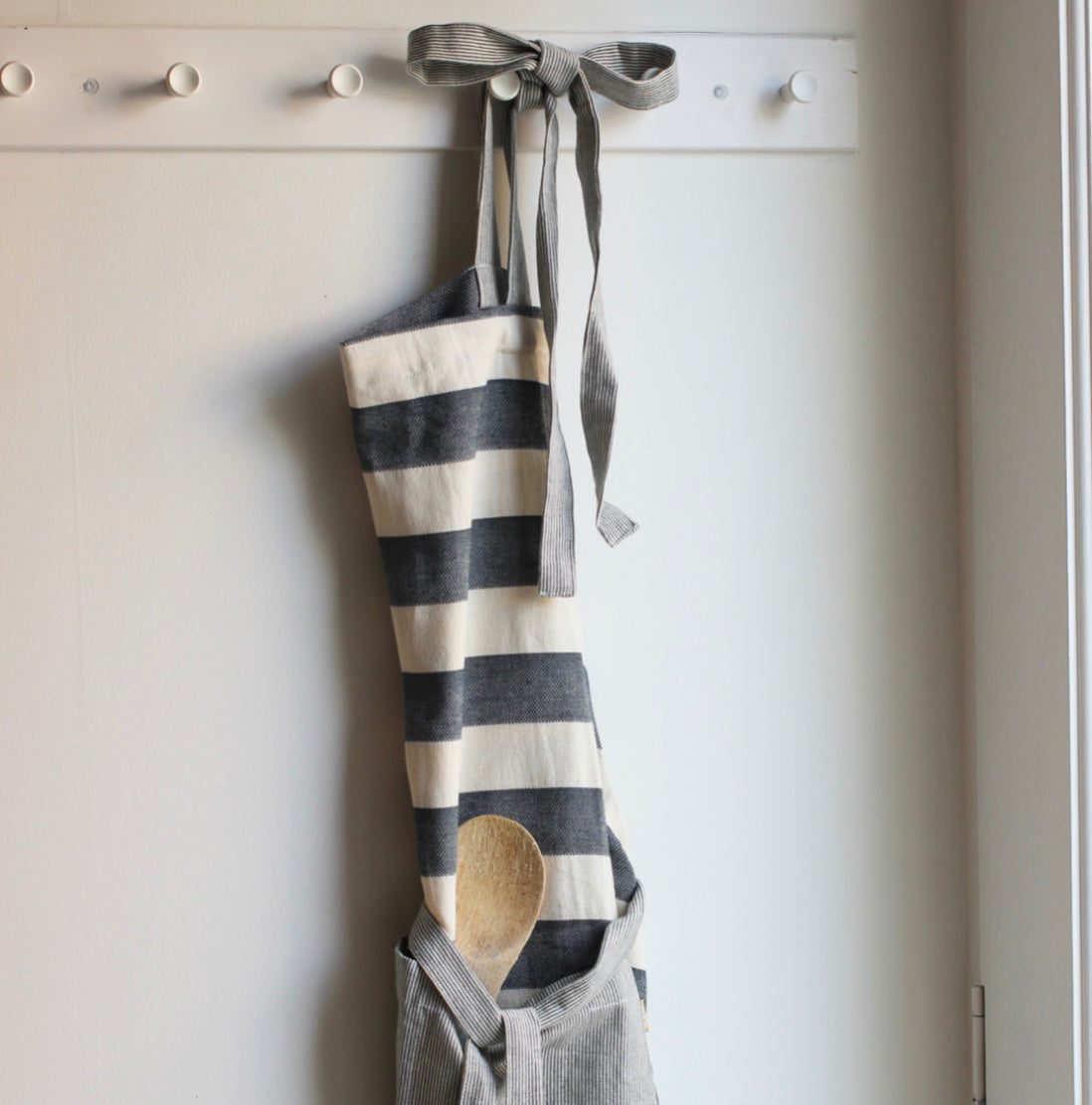 Bold Stripe Apron - Dark Slate