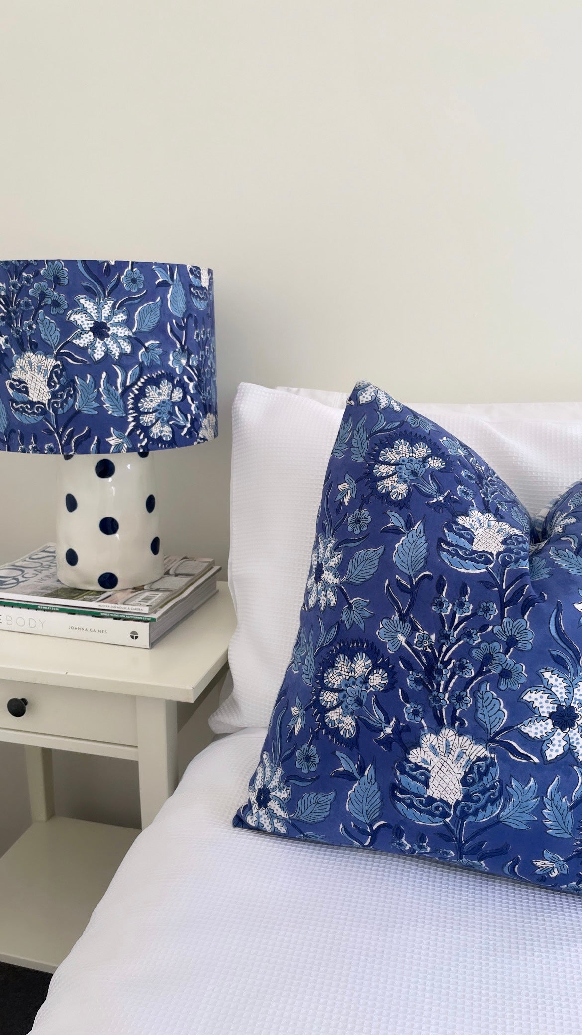 Block Print Cushion Cover - Jaipur Blue Floral