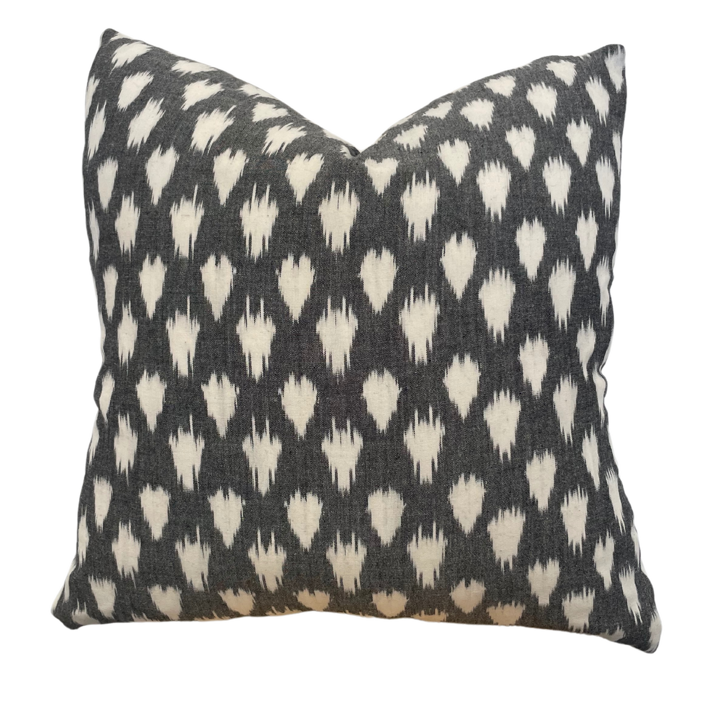 Ikat Cushion Cover - Grey and Warm White